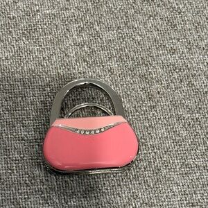 Chic Pink Purse Hook with Rhinestones